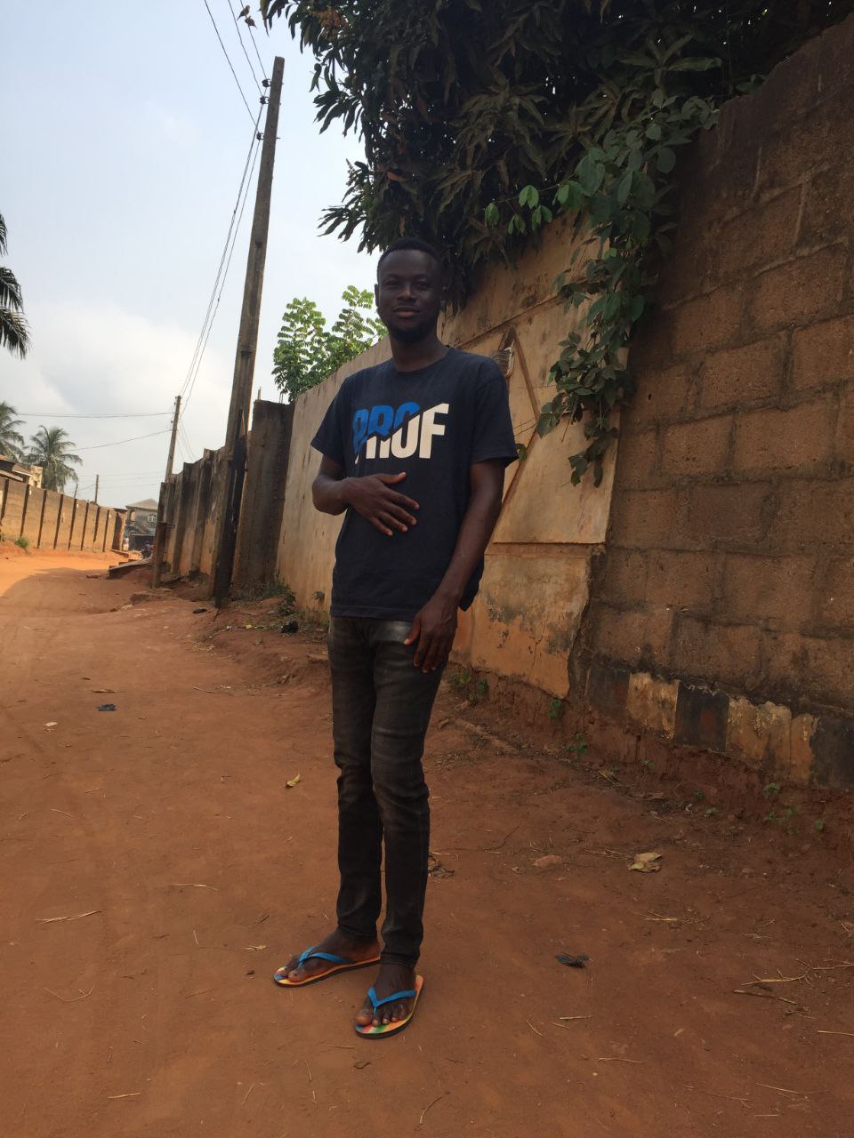 Before — struggling in the village